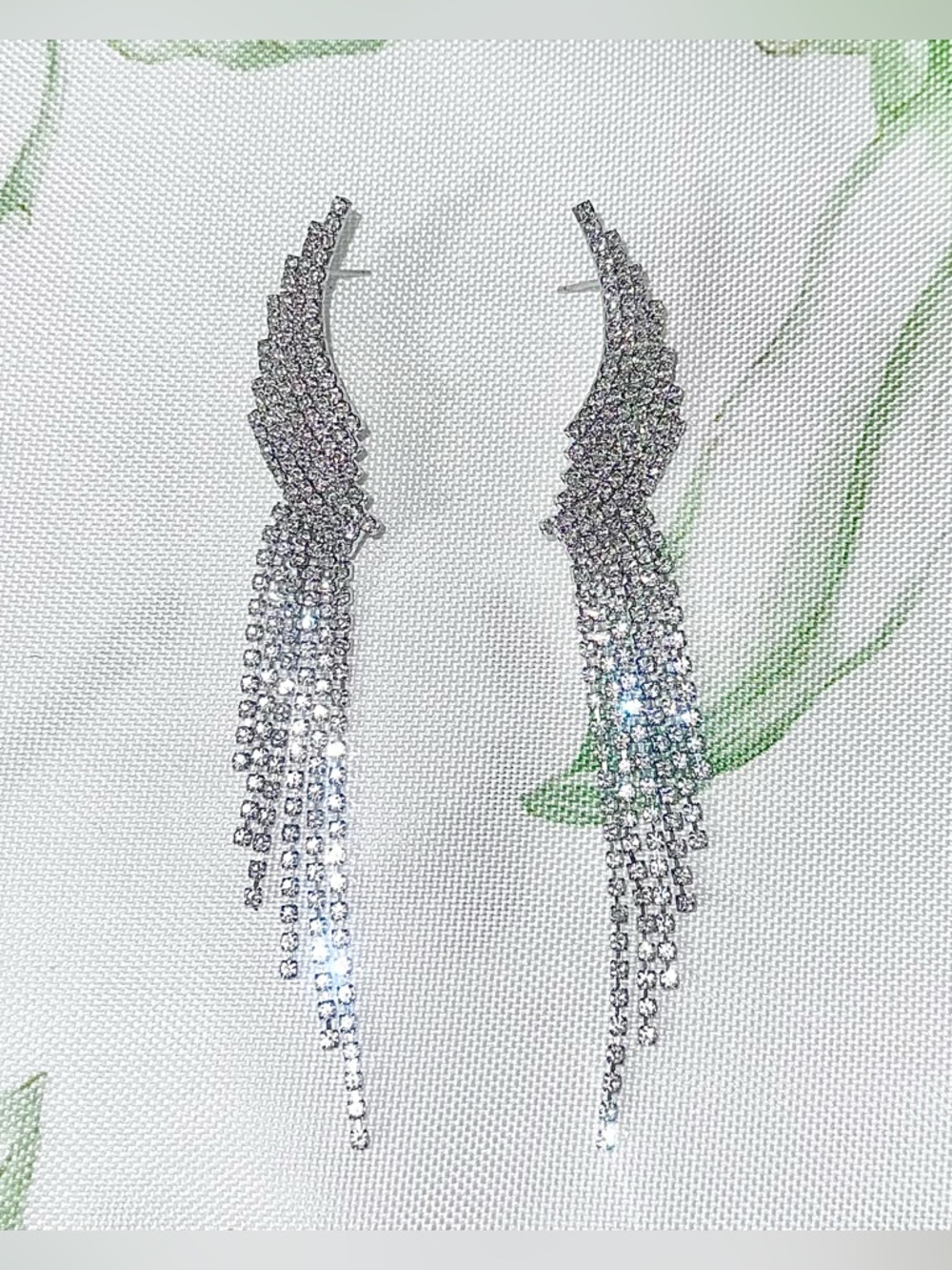 Rhinestone Tassel Fringe Statement Dangle Drop Earrings – Glam & Elegant
